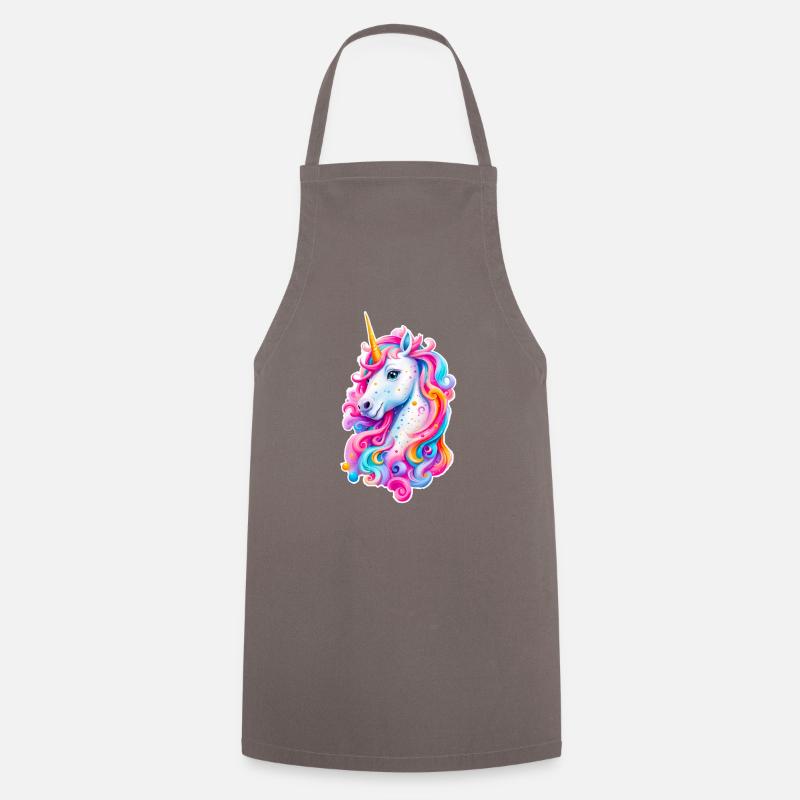 Rainbow Unicorn 01 - Cooking Apron - grey