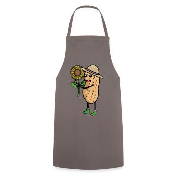 Cacahuète Jardinier Fleur De Tournesol - Tablier de cuisine - gris - Devant - AI Model Male 185 dark (185cm)