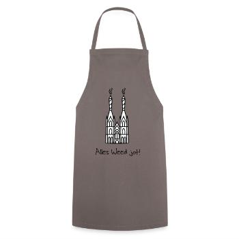Alles Weed jot - Kochschürze - Grau - Vorne - AI Model Male 185 dark (185cm)