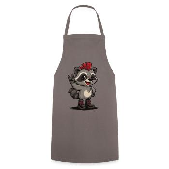 Punk Rock Raccoon - Kochschürze - Grau - Vorne - AI Model Male 185 dark (185cm)