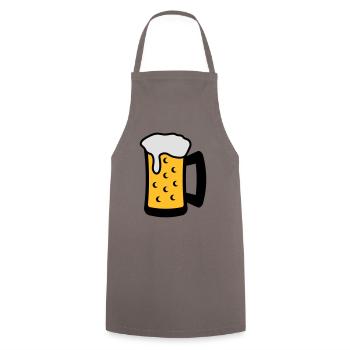 Beer Glas - Kochschürze - Grau - Vorne - AI Model Male 185 dark (185cm)