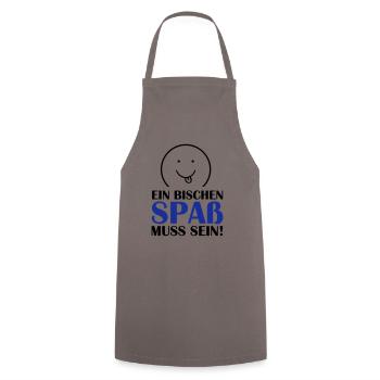 (spass_muss_sein_02) - Kochschürze - Grau - Vorne - AI Model Male 185 dark (185cm)
