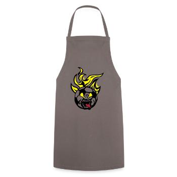 football cartoon face flame - Cooking Apron - grey - Front - AI Model Male 185 dark (185cm)