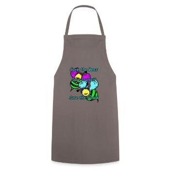 Abeilles - Tablier de cuisine - gris - Devant - AI Model Male 185 dark (185cm)
