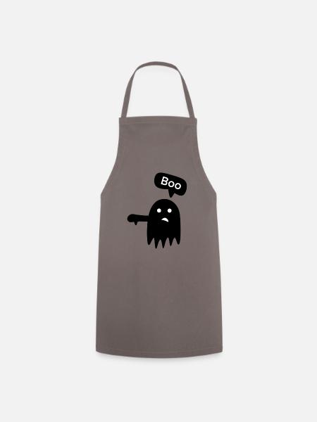 Spooky „Boo!“ - Kochschürze - Grau