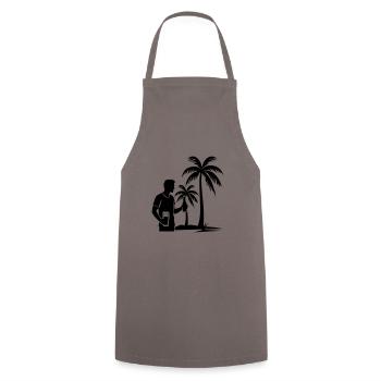 Palmiers Vacancier Île Icône - Tablier de cuisine - gris - Devant - AI Model Male 185 dark (185cm)