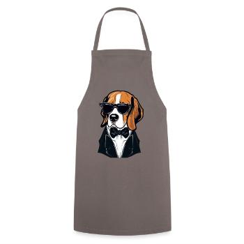 Beagle Wearing Shades - Cooking Apron - grey - Front - AI Model Male 185 dark (185cm)