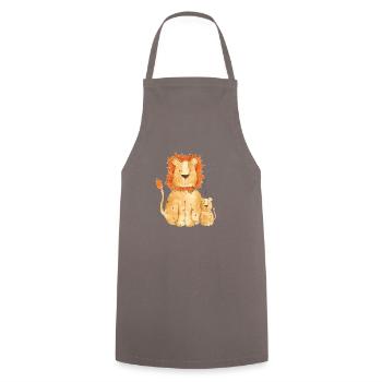 Löwe Lion - Tablier de cuisine - gris - Devant - AI Model Male 185 dark (185cm)