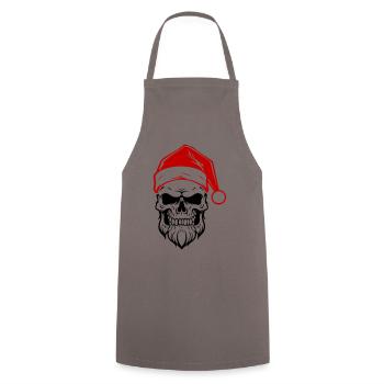 Santa Claus Skull - Cooking Apron - grey - Front - AI Model Male 185 dark (185cm)
