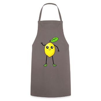 Zitrone Zitronen Frucht Früchte Vitamine - Kochschürze - Grau - Vorne - AI Model Male 185 dark (185cm)