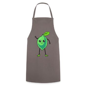 lemon, lime, lime, vitamins, funny, sour - Cooking Apron - grey - Front - AI Model Male 185 dark (185cm)