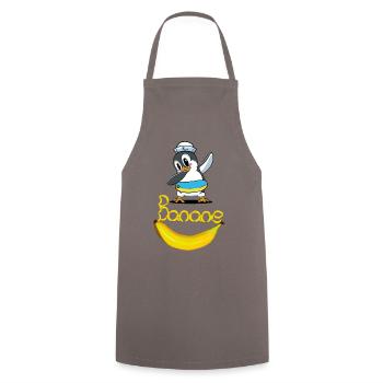 Pinguin Banane Seemann maritim Kind - Kochschürze - Grau - Vorne - AI Model Male 185 dark (185cm)