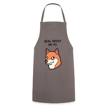 Echter Künstler, nicht KI-generiert – Lustiger Shiba-Hund - Kochschürze - Grau - Vorne - AI Model Male 185 dark (185cm)