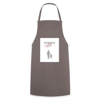 My Dad is a Hero - Cooking Apron - grey - Front - AI Model Male 185 dark (185cm)