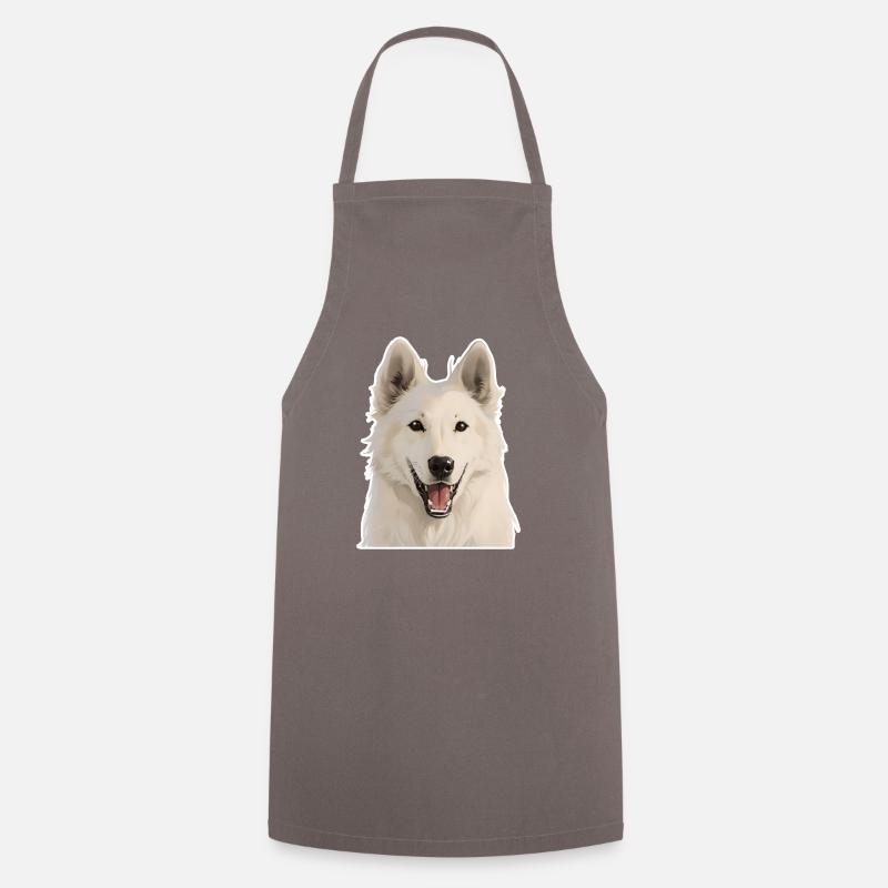Schweizer Weißer Schäferhund - Kochschürze - Grau