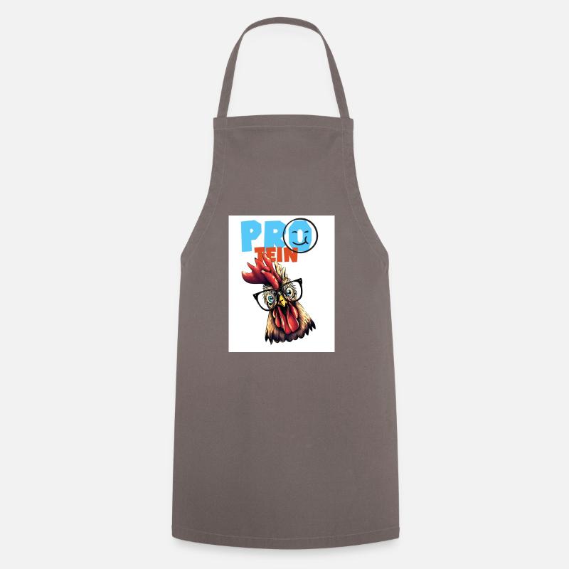 Protein. Protein. Chicken. Poultry. - Cooking Apron - grey