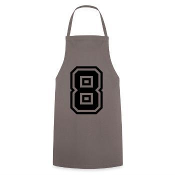 Symbole numérique 8 - Tablier de cuisine - gris - Devant - AI Model Male 185 dark (185cm)