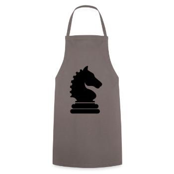 Horse chess piece - Cooking Apron - grey - Front - AI Model Male 185 dark (185cm)