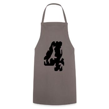 Maillot 4 numéros - Tablier de cuisine - gris - Devant - AI Model Male 185 dark (185cm)