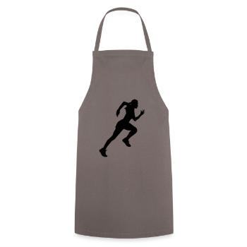 Running Girl Silhouette course - Tablier de cuisine - gris - Devant - AI Model Male 185 dark (185cm)