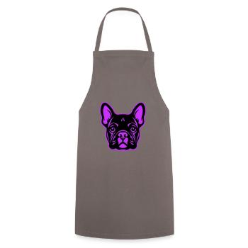 French Bulldog Dog Head - Cooking Apron - grey - Front - AI Model Male 185 dark (185cm)