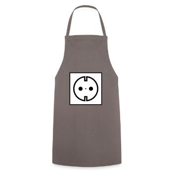 Steckdose Strom - Kochschürze - Grau - Vorne - AI Model Male 185 dark (185cm)