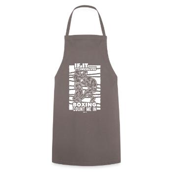 If It Involves Boxing Count Me In - Cooking Apron - grey - Front - AI Model Male 185 dark (185cm)