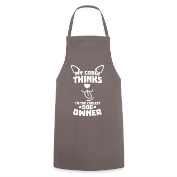 great gift for Corgi dog owners - Cooking Apron - grey - Front - AI Model Male 185 dark (185cm)