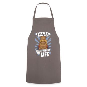 Father Papa Son Child Father's Day Gift - Cooking Apron - grey - Front - AI Model Male 185 dark (185cm)