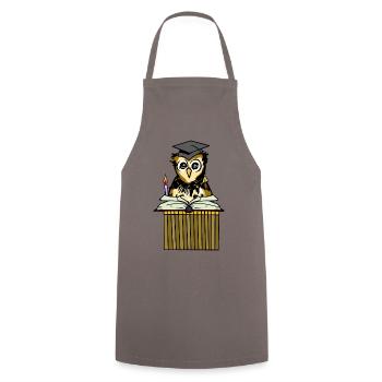 Hibou hibou grand-duc enseignant sage sage érudit enseignant emploi - Tablier de cuisine - gris - Devant - AI Model Male 185 dark (185cm)