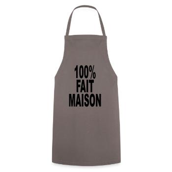 fait maison cent pour cent - Tablier de cuisine - gris - Devant - AI Model Male 185 dark (185cm)