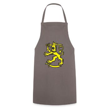 symbole finlandais drapeau au lion de Finlande - Tablier de cuisine - gris - Devant - AI Model Male 185 dark (185cm)