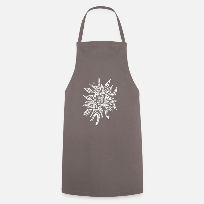 Flower white - Cooking Apron - grey