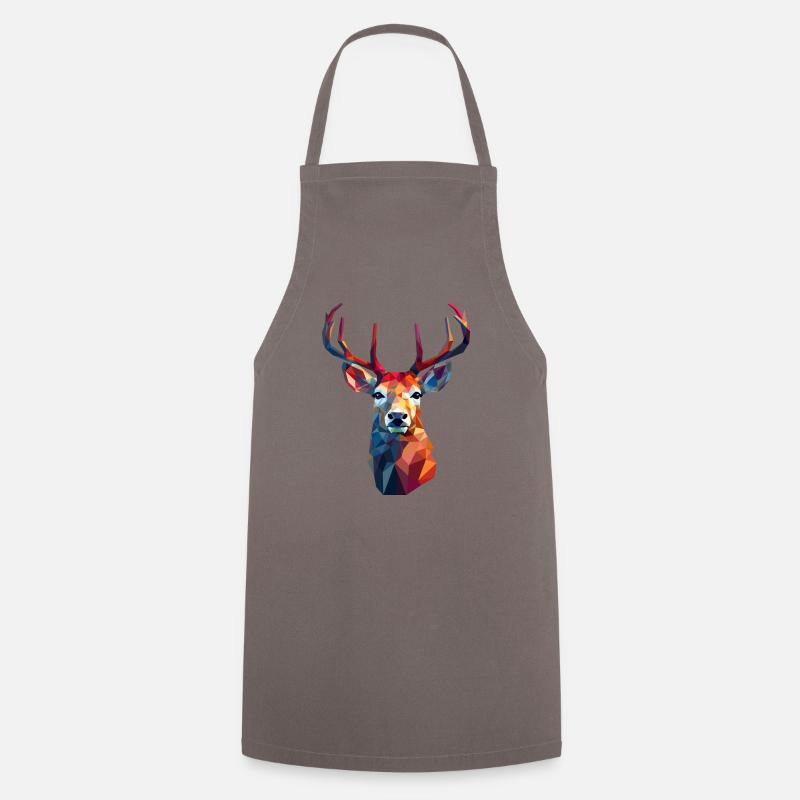 Deer head in low polygon style - Cooking Apron - grey