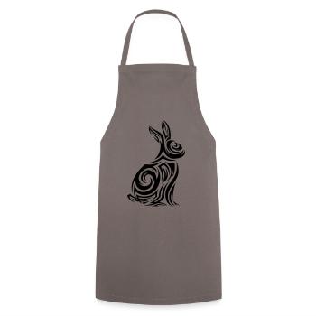 Tatouage tribal de lapin - Tablier de cuisine - gris - Devant - AI Model Male 185 dark (185cm)