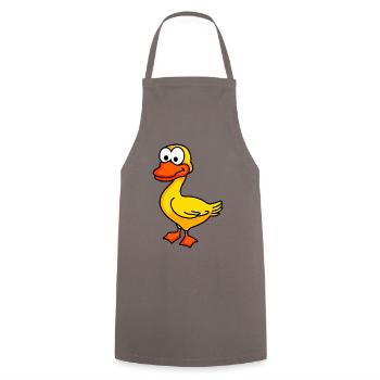 Ente Comic Tier - Kochschürze - Grau - Vorne - AI Model Male 185 dark (185cm)
