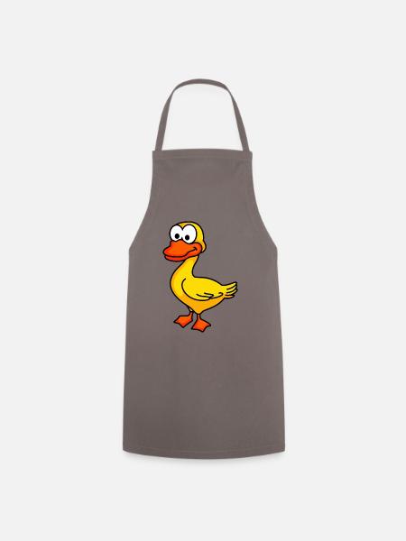 Ente Comic Tier - Kochschürze - Grau
