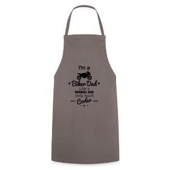 Biker dad - daddy - motorbike - gift - Cooking Apron - grey - Front - AI Model Male 185 dark (185cm)