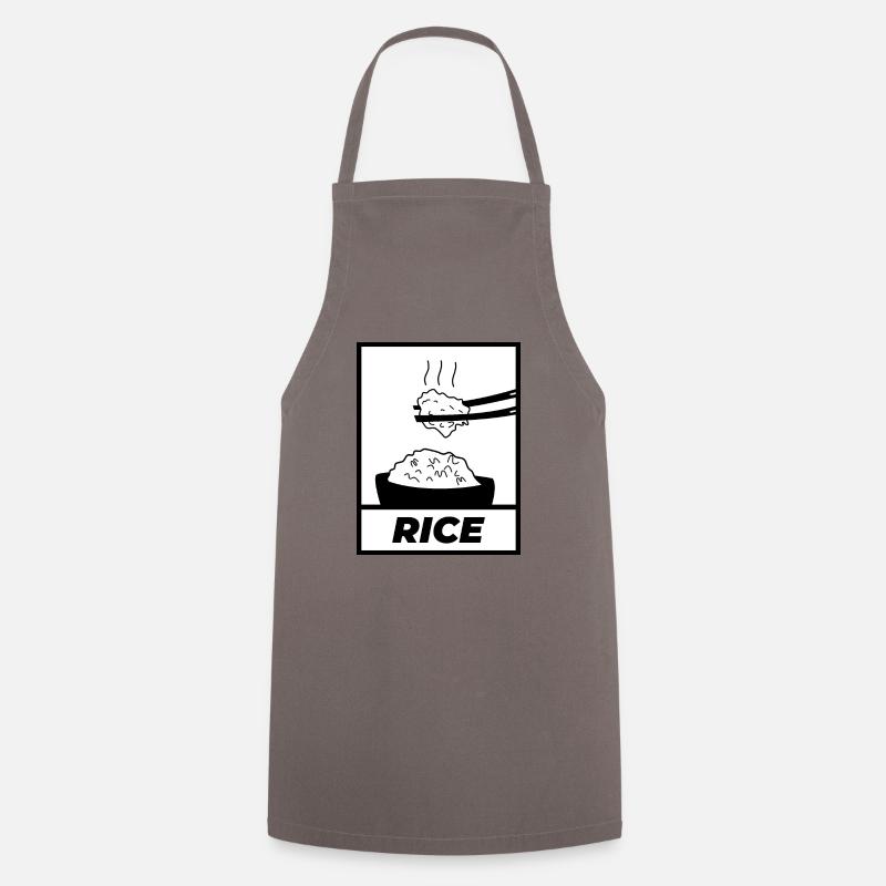 Riz simple noir - Tablier de cuisine - gris