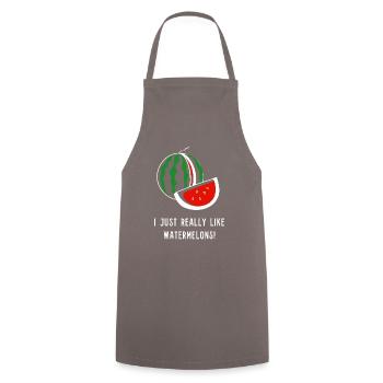 J'aime vraiment les pastèques, les fruits - Tablier de cuisine - gris - Devant - AI Model Male 185 dark (185cm)