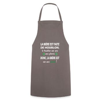 La bière est faite de houblon t-shirt homme - Tablier de cuisine - gris - Devant - AI Model Male 185 dark (185cm)