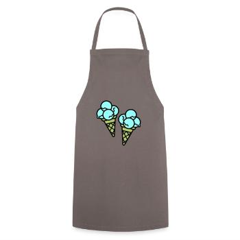 Eis Creme Ice Cream - Kochschürze - Grau - Vorne - AI Model Male 185 dark (185cm)