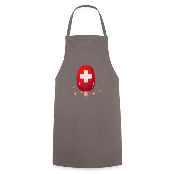 Swiss cross ice cream for cool Swiss patriots - Cooking Apron - grey - Front - AI Model Male 185 dark (185cm)