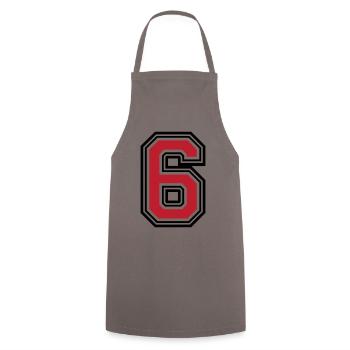 6 number symbol - Cooking Apron - grey - Front - AI Model Male 185 dark (185cm)