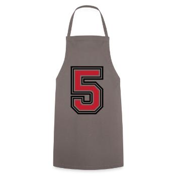 5 number symbol - Cooking Apron - grey - Front - AI Model Male 185 dark (185cm)
