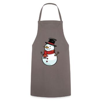 Schneemann Winter Weihnachten Schnee - Kochschürze - Grau - Vorne - AI Model Male 185 dark (185cm)
