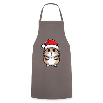 Hamster Christmas Animal Portrait Xmas - Cooking Apron - grey - Front - AI Model Male 185 dark (185cm)