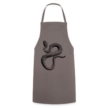 Schlange Textur Schwarz - Kochschürze - Grau - Vorne - AI Model Male 185 dark (185cm)