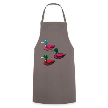 Ducks pack of three - Cooking Apron - grey - Front - AI Model Male 185 dark (185cm)
