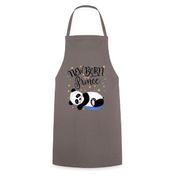Newborn Prince: Baby Panda - Cooking Apron - grey - Front - AI Model Male 185 dark (185cm)